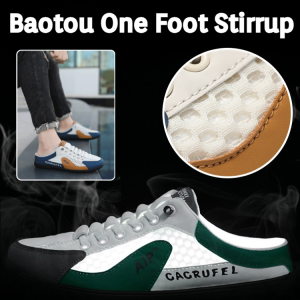 Baotou One Foot Stirrup Half Slip On Shoes Breathable Anti-odor Lazy Man One Foot Half Slippers Driving Casual Shoes 39-44