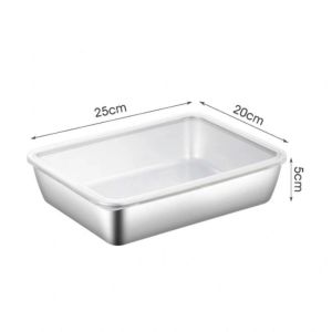 YTRYTWE with Plastic Cover Stainless Steel Food Storage Trays Rectangle Rustproof Stainless Steel Food Storage Box Multifunctional Preservation Box Food Container Prepare Dishes
