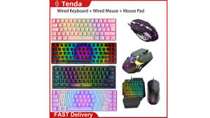 Gaming Keyboard Gaming Mouse Wireless Wired with RGB Backlit Rechargeable Mice Kit for Computer PC Gamer
