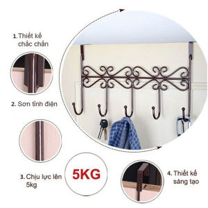 Móc Treo Đồ Sau Cửa 7 Chấu Móc Đồ Quần Áo Chất Liệu Thép Không Gỉ Chắc Chắn Tiện Lợi