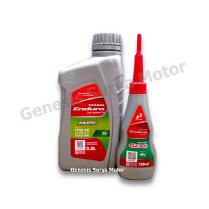 Oli Enduro Matic 10W30 08LT Paket Oli Gear Enduro 120ml Pertamina Oil