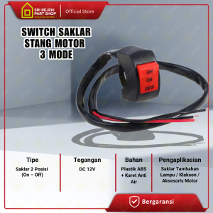 Switch Saklar Lampu Motor ON OFF 3 Mode Stang Motor Universal PNP Bracket Stang Motor