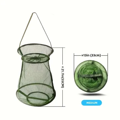 Round Outdoor Collapsible Fish Accessories Tackle Fishing Trap Network Landing Net Fish Shrimp Mesh Cage Fishing Basket Fishing Net