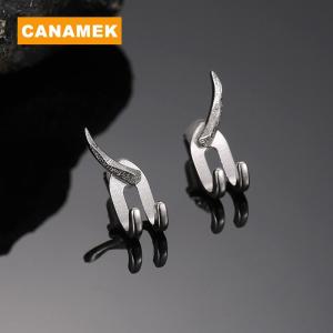 【CANAMEK】 New Punk Earring For Men Detachable Dual Purpose Stud Earrings Prong Ear Charms Fashion Jewelry