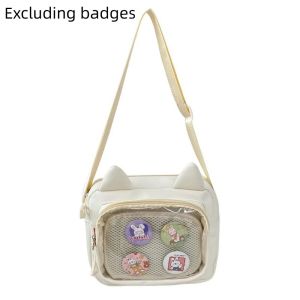 VINEY Japanese Transparent Itabag Y2k Nylon Small Square Bag Casual Preppy Style JK Shoulder Bag Girls