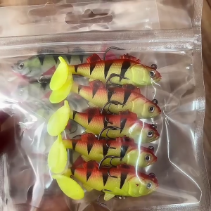 5 cái Mồi Câu Cá swimbait pre-rigged lưỡi câu nhựa mềm Mồi Câu Cá đuôi mái chèo swimbaits Mồi câu nhân tạo
