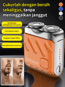 Alat cukur listrik tahan air Alat cukur listrik cincin ganda berputar magnetis/Alat cukur listrik portabel mini super bersih yang magnetis baru/Portable Rotary Double Ring Electric Shaver Razor Travel Magnetic Electric Razor