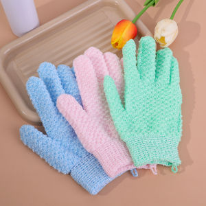Five Finger Bathing Gloves Double Sided Exfoliating Mitt Glove Painless Rubbing Towel Strong Rubbing Mud Deep Cleaning Tools
