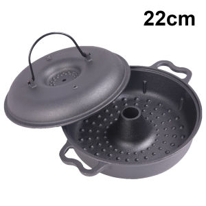 Cast Iron Roasted Sweet Potato Pan with Lid Garlic Roaster Garlic Baker Baking Pan for Picnic Camping Patio