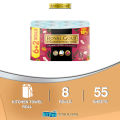 Royal Gold Luxurious (White) Kitchen Towel (55's x 8) - [FREE 1X CUTIE APRON]. 
