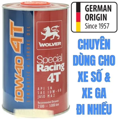 [ MOTO- XE SỐ] Wolver Special Racing 10W-40 SN JASO MA-2 800ML