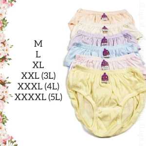 6 Pcs Celana Dalam Wanita Dewasa Multi warna Super SOFT ( PRODUK LOKAL LEBIHIN SATU UKURAN KLO ORDER )