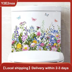 【Y2E2noa】 Various Green Plants Flowers Wall Sticker Bathroom Toilet Decor Decals Living Room Cabinet Home Decoration Self Adhesive Mural