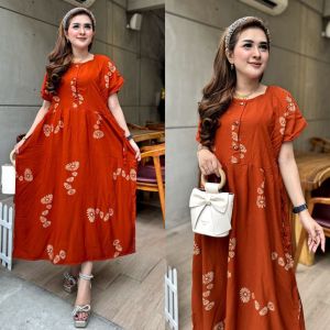Daster Jumbo Wanita Busui Friendly Lengan Pendek Rayon Adem Terbaru 2024 Kekinian | Dress Viral Tiktok