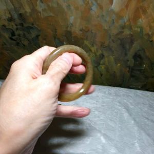 54.2mm Premium Nephrite caramel brownish Jade bangle (with certificate) 54.2毫米和田玉且末全糖手镯(带证书)