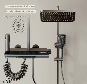 Vòi Sen Tắm Vòi Hoa Sen Tắm Đứng Nóng Lạnh LaMi Phím Đàn Hiển Thị Nhiệt Độ Led Viền Cao Cấp ( ST 104X )