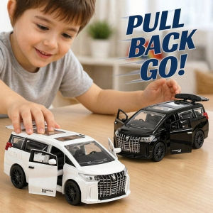 Diecast Toy Car Model Pull Back Sedan Open Door Inertia Vehicle Kids Gift Desk Decor White Black