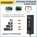 Essager 7/6-in-1 usb3.2 Loại C HUB Loại C để HDMI USB 3.2 Gen2 10gbps Loại bộ chuyển đổi C pd100w sạc nhanh trung tâm áp dụng cho M.2 (2230/2242/2260/2280) giao thức NVMe SSD Tương thích với M key B & m giao diện chính cho điện thoại máy tính bảng máy tín. 