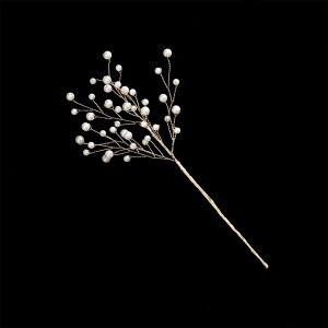 GENENIC Realistic Pearl Crystal Christmas Pick Glitter Handmade Gem Star Xmas Tree Branch Elegant Bead String Vine Imitation Pearl Chain Christmas Tree Decor
