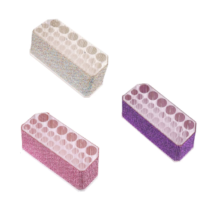 Multipurpose Pen Organiser 26 Slot Cosmetic Brush Stand Rhinestones Acrylic Makeup Brush Organiser Dresser Organiser