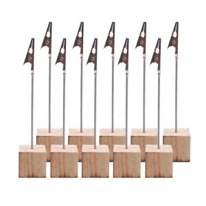 10pcs New Portable Wooden Place Card Holder Clips Wedding Place Card Holder Table Photo Memo Number Name Clips Base