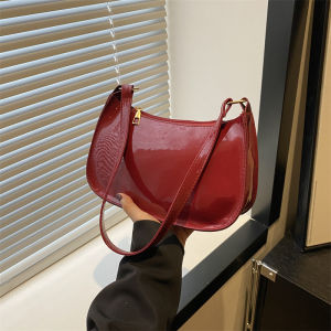 Retro Solid Color PU Leather Shoulder Underarm Bag Womens Fashion Handbags Casual Hobos Purses and Handbag Ladies Hand Bags