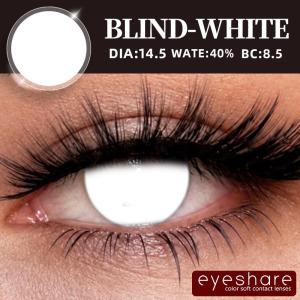 (COD)Eyeshare Halloween Colored Contact Lenses White And Black 1 Pair Gothic Cosplay Contact Lenses With Creepy White Pupils