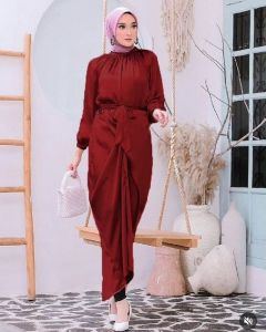 ANDILLA LILIT DRESS Kondangan Korean Style Bahan Cardenza Premium Gamis Terbaru 2023 Lebaran Wanita Warna Putih Gaun Pesta Muslimah Import Baju Seragam Bridesmaid Busana Muslim Trandy Midi Dress Jumbo Ukuran S M L XL XXL LD 115CM PUSAT GROSIR FASHION COD