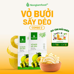 Combo 2 Hộp Vỏ Bưởi Sấy Dẻo 145g & 200g NONGLAMFOOD Trái Cây Sấy Dẻo Chuẩn Xuất Khẩu Loại 1