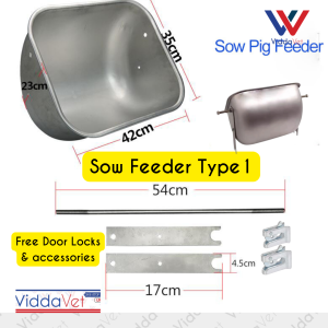 Sow feeder stainless for pig with door locks and accessories Sow Feeder Swine trough  Design pig farming equipment