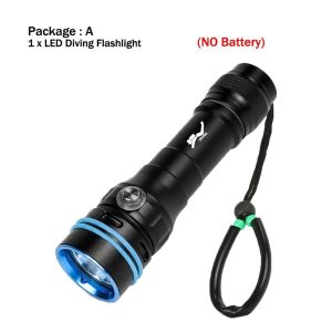 Scuba Diving Flashlight Super Bright IPX8 Waterproof 50m Underwater Torch with 4 Modes for Night Diving Snorkeling LED Dive Light