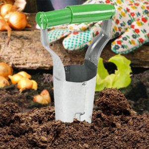 TIMES LORD Cylinder Seedling Transplanting Plastic Handle Handheld Vegetable Planter Durable Horticultural Tool Hole Punch Digger Gardening Use