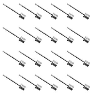 20Pcs Sport Ball Pump Air Inflating Pin Air Ball Pump Inflation Needle Replacement Stainless Steel Inflatable Needle