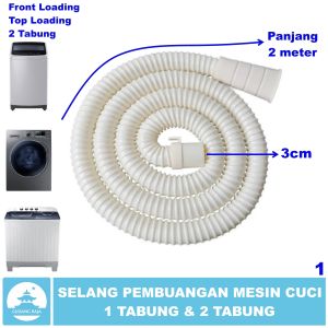 Selang Pembuangan Mesin Cuci 1 Tabung 2 Tabung 2 Meter 2M 2 M Selang Outlet Top Loading Front