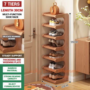 Doorway Bamboo Shoe Rack / Shoe Cabinet / Narrow Multi-layer Storage Rack For Corners / Space-Saving Shoe Cabinet Local Stock