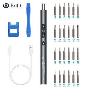 Brifit Mini Electric Screwdriver Set28 In 1 Rechargeable Electric Screwdriver with 24 Precision Bits Power Screwdriver with Type-C Charging LED Lights Suitable For Mobile Phone Repair Computers Tablets Watches Digital Products