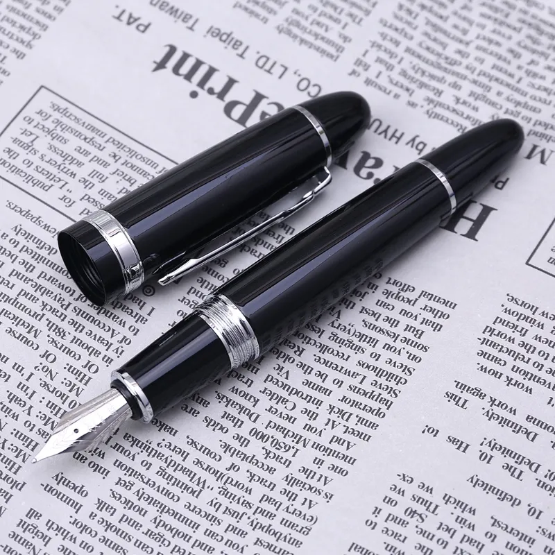 HOT SALE】New Jinhao 159 Black And Silver M Nib Fountain Pen Thick