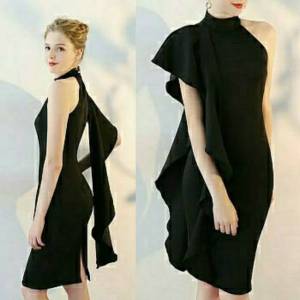 dandelia / 188 DRESS JADE(nz) / dress wanita / blouse wanita / atasan wanita / midi dress / party dress / wedges / scuba / fashion wanita