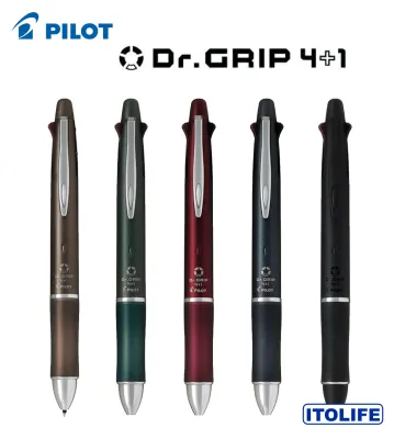 Pilot Dr. Grip 4+1 4 Color 0.5mm Ballpoint Multi Pen (Ash Metal)- 1pc
