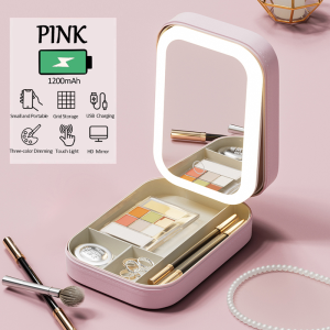 Niceland LED Make Up Bag With Mirror Organizer Storage Travel Cosmetic Storage Box PU Makeup Box
