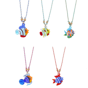 Stylish Necklace Fish Shape Glass Pendant Necklace Adjustable Length Necklace Fashion Neck for Daily and Party