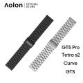 Aolon 22mm Original Smart Watch Stainless Steel Strap for GT5 Pro / Tetra S2 / Curve / GTS Jam Tangan tali jam. 