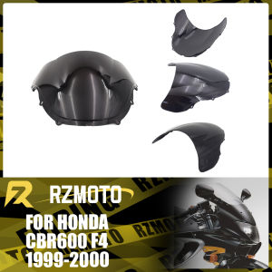 อุปกรณ์เสริมรถจักรยานยนต์กระจกหน้ารถสำหรับ HONDA CBR600 F4 1999-2000 ด้านหน้าคู่ฟองลม Deflector กระจกหน้ารถสีดำ