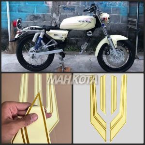 STRIPING STICKER Honda Cepek CB GL100 GL 100 K5 K5 Gold Emas Transparan Fullset