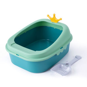 Semi-enclosed cat pet toilet detachable and easy to clean cat toilet high fence cat litter box