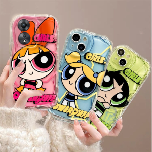 (Lokal Ready) Xinyu Casing hp Oppo A38 4G Oppo A18 A58 A78 A17 A16 A17K A15 A5S A5 A77s A31 A16S A52 A1K A95 A54 A57 A7 A12 A3S A16K A74 A53 A54S A1K F9 A11K Reno 8T 4G Kartun Cewek Super Keren Gadis 3D Wavy Curved Edge Soft Case
