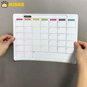【N2HAO】 Magnetic Refrigerator Dry Erase Calendar Monthly Planner Whiteboard Record Message Board Memo Pad Kitchen Fridge Decor