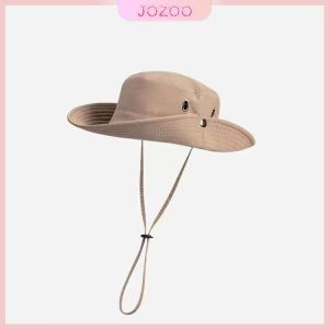 Jozoo Cowboy Hat UV Protection Mountaineering Hat Outdoor Fisherman Hat Male and Female Rolled-Brim Hat