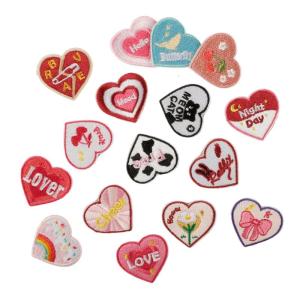 16 Pcs Heart Iron on Patches Bows Repair Patches Sewing Patches Embroidered Patches for Clothing Jeans Hat Backpacks