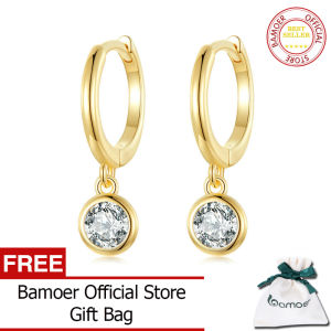 BAMOER 925 Sterling Silver Clear CZ Waterdrop Dangle Earrings for Women Wedding Engagement Statement Luxury Jewelry SCE830